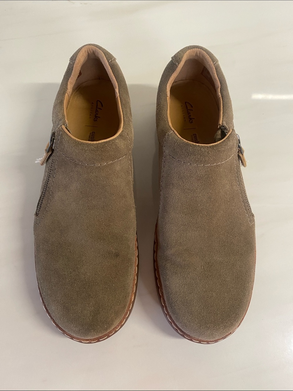 CLARKS Women’s Suede Chukka Boots in Taupe